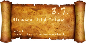 Birbauer Tibériusz névjegykártya